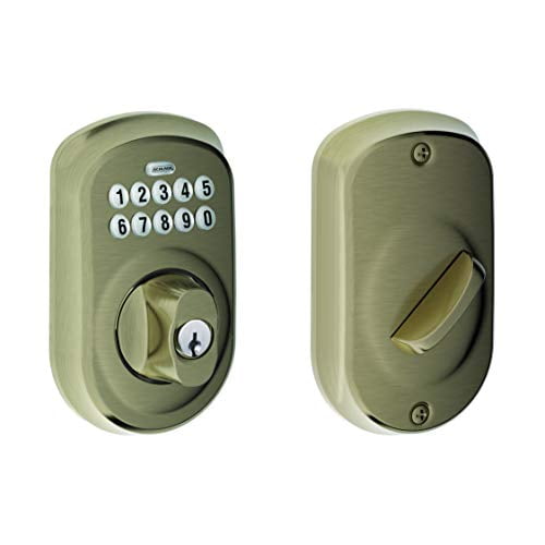 Schlage BE365 PLY 620 Plymouth Keypad Deadbolt, Antique Pewter