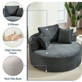 thumbnail image 5 of Aukfa Oversized Round Chaise Longue Chair Indoor, 56-inch Upholstered Corduroy Deep Seat Circle Cloud Sofa Chair, Dark Gray, 5 of 8
