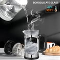 thumbnail image 3 of YMMIND Cafetera de prensa francesa de 34 onzas Prensa de café de acero inoxidable cromado, con sistema de filtro de 4 niveles, vidrio de borosilicato de espesor resistente al calor, cafetera sin BPA p, 3 of 5