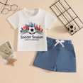 thumbnail image 2 of Toddler Boy Clothes Baby Summer Outfit Soft And Stylish Boys Short Sleeved And Shorts Set With Soccer Print Baby Boys Short Set 6 12 18 Months, 2 of 5