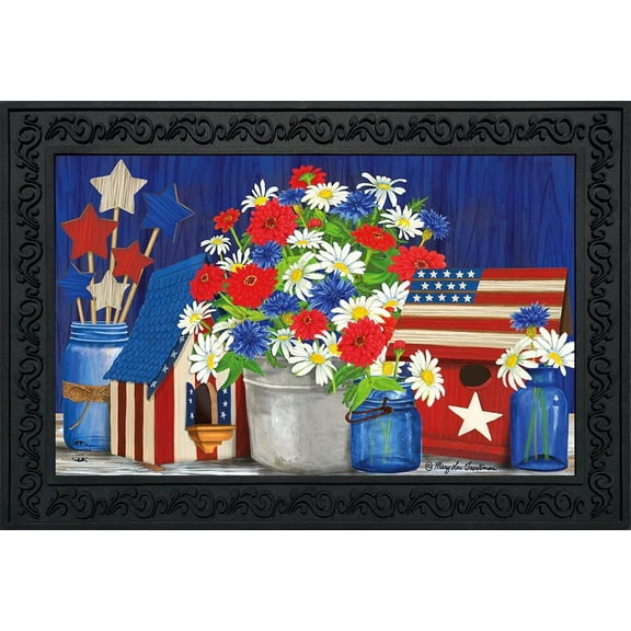 Briarwood Lane Red White and Blue Patriotic Doormat