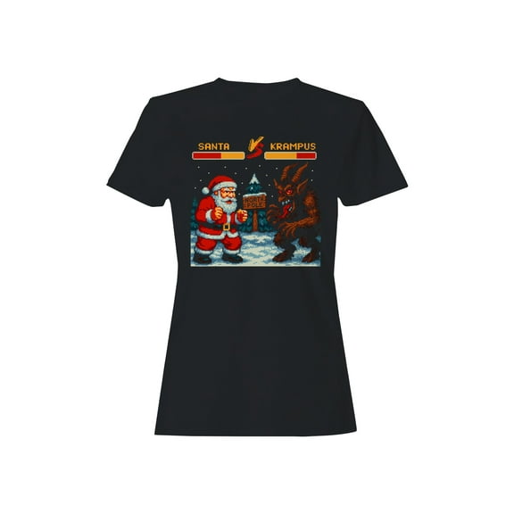 Santa vs Krampus Showdown Women's T-shirt