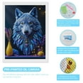 thumbnail image 3 of Diamond Art Kits for Adults, Blue Wolf Art Decor Feathers Jewels 5D Diamond Painting Kits for Adults Beginners, DIY Full Drill Diamond Painting, Gem Art and Crafts 12x16, 3 of 7