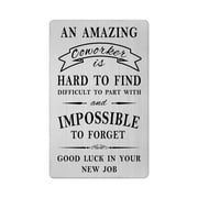 FALOGIJE Coworker Leaving Wallet Card, An Amazing Coworker Is Hard to Find, Good Luck in You New Job, Farewell Employee Present