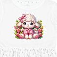 thumbnail image 4 of Inktastic Cute Lamb with Pink and Flowers Girls Toddler Dress, 4 of 5