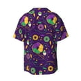thumbnail image 2 of Disketp Men's Hawaiian Mardi Gras and Donuts Print Shirts Button Down Holiday Beach Shirts-3X-Large, 2 of 7