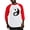 Red/White, variant on - Wolf Therian Ying Yang Baseball Jersey - Cotton Baseball Jersey, 3/4 Raglan Sleeve Shirt
