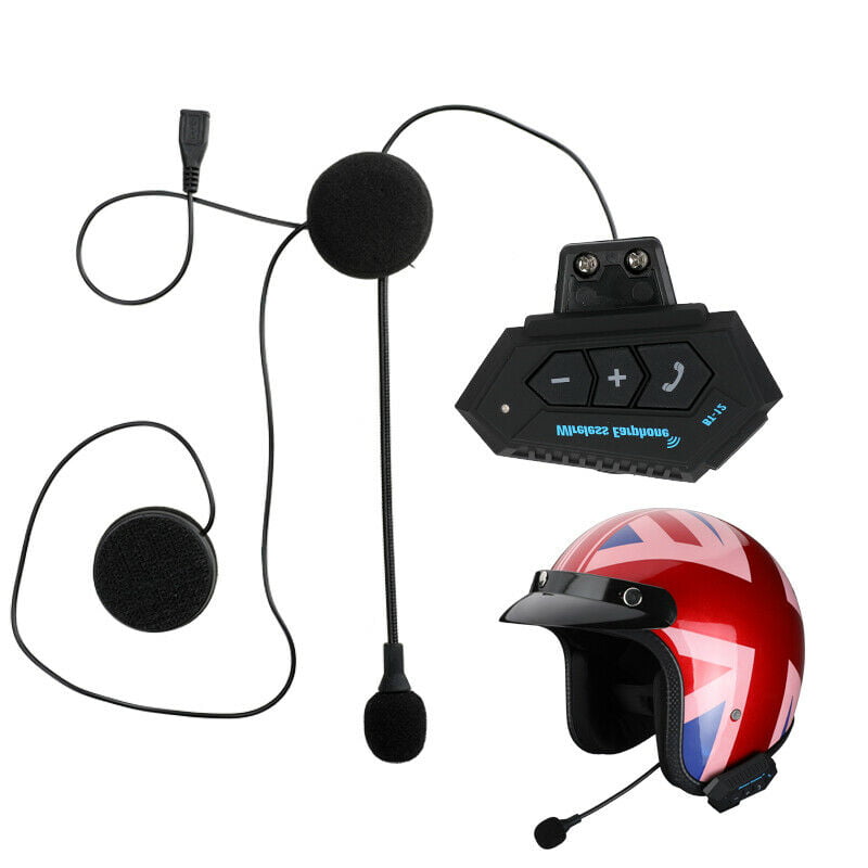 500m Motorcycle Bluetooth Helmet Intercom FM Radio Headset 4.1+EDR Interphone US 