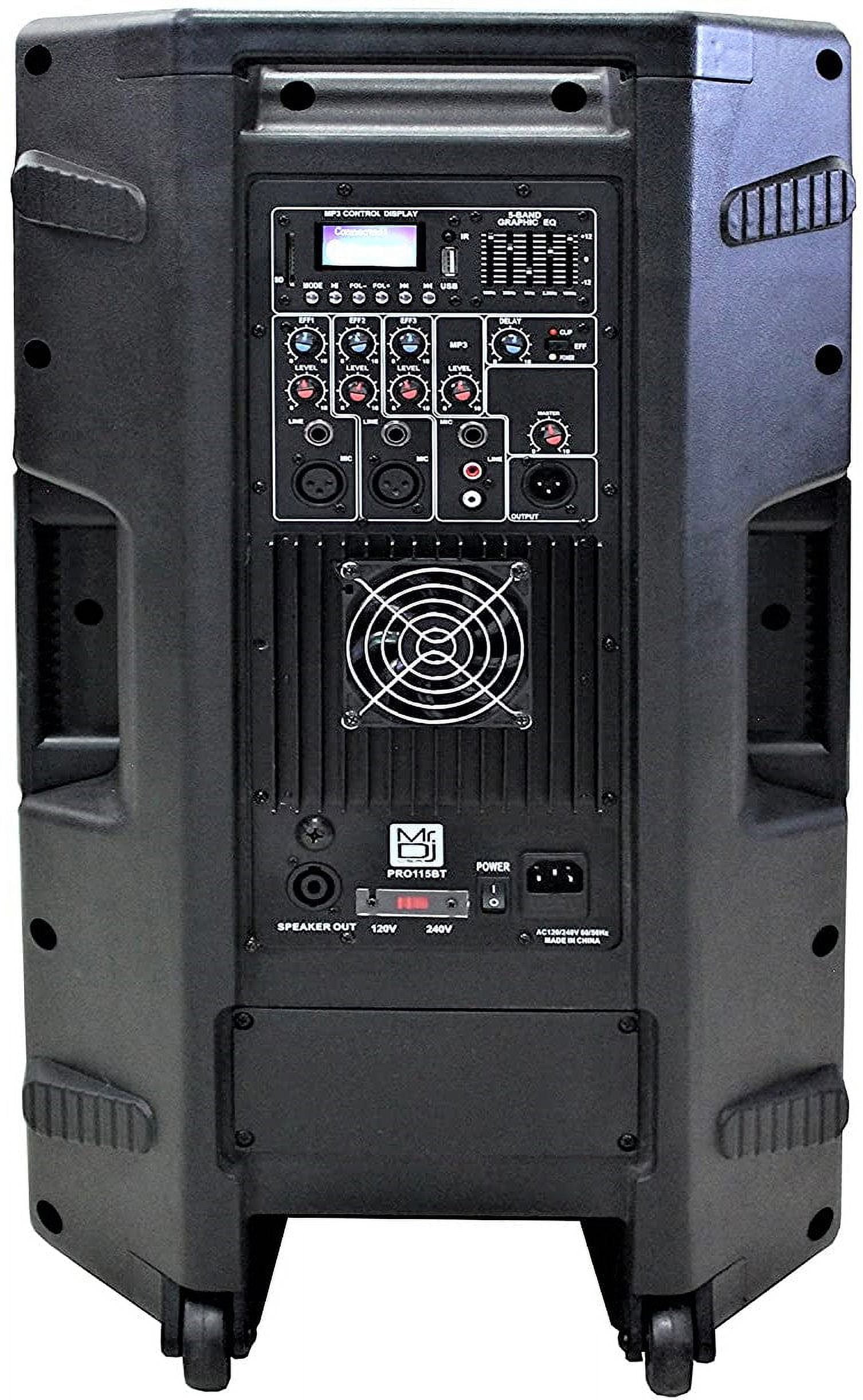 2 MR DJ PRO115BT PA DJ Powered Speaker Professional PRO PA DJ 15” 2-Way Full-Range Powered/Active DJ PA Multipurpose Live Sound Loudspeaker2 MR DJ PRO115BT PA DJ Powered Speaker Professional PRO PA DJ