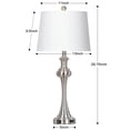 thumbnail image 5 of Cinkeda Single Table Lamp for Bedroom Living Room 28.75" Modern Silver 3 Way Dimmable Touch Control Nightstand Bedside Lamp with USB C+A Ports AC Outlet, 5 of 7