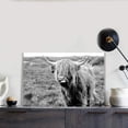 thumbnail image 2 of HFDF Highland Cow Decor Farmhouse Style Highland Cow Black and White Canvas Poster Animal Wall Art Modern Living Room Wall Decor Naughty Cow Wall Art Stretched With for Hanging 24x20inch Framed, 2 of 7