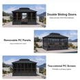 thumbnail image 2 of PURPLE LEAF 10 X 13 Outdoor Sunroom Solarium Permanent Hardtop Screened Gazebo Galvanized Steel Double Roof Aluminum Patio Enclosed Lawn Deck Backyard Grey, 2 of 9