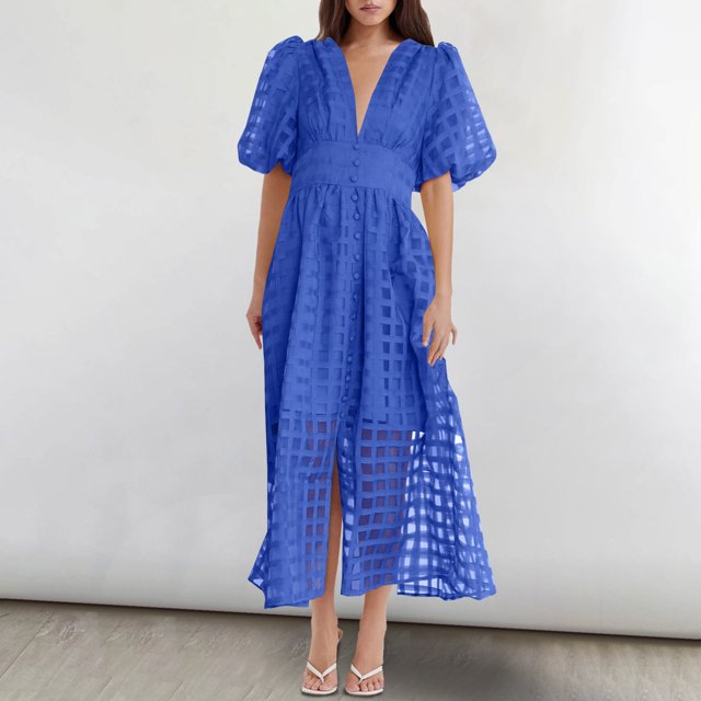 Georges Ensembles à Manches Longues pour Femmes Robe de Fête Décontractée à Manches Lanterne pour Femmes