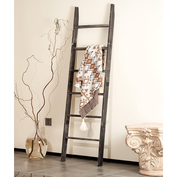 Manta Ladder Blossome de 6 niveles para sala de estar, color negro lavado