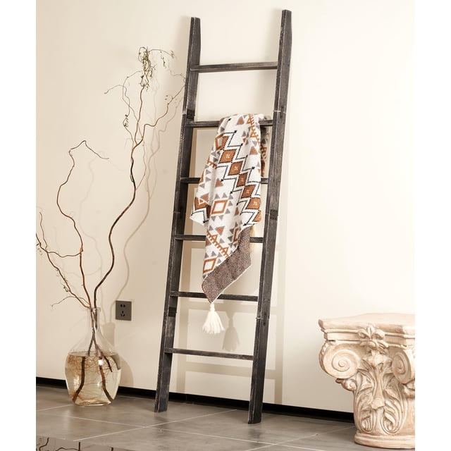 Manta Ladder Blossome de 6 niveles para sala de estar, color negro lavado