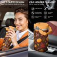 thumbnail image 5 of 30 Oz Tumbler Maple Leaf Pumpkins in Autumn Tumbler with Lid and Straw, Birthday Gift Cup for Friend Women Men Coffee Travel Mug Thanksgiving Day Halloween Christmas Gift Water Bottle, 5 of 7