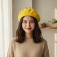 thumbnail image 4 of Jiibva Handmade Kawaii Beret Cartoon Beret Hat Green Leaves Fruit Berets French Style Beret Hats Cute Fruit Painter Hat Lolita Mori Cap for Women, 4 of 7