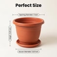 thumbnail image 2 of 6 Set of 7-Inch Plastic Plant Pot with Saucer – Durable Terracotta Style Indoor Outdoor Flower Planter for Houseplants, Succulents, and Herbs – Lightweight Weather-Resistant Garden Pot Drainage  Tray, 2 of 7