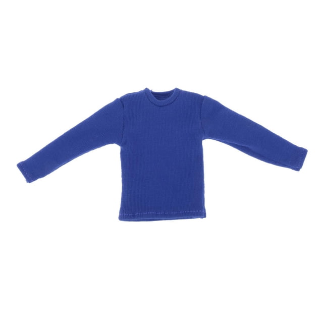 Camisa de manga larga a escala 1/12, uniforme informal de moda para soldado de 6 pulgadas Azul