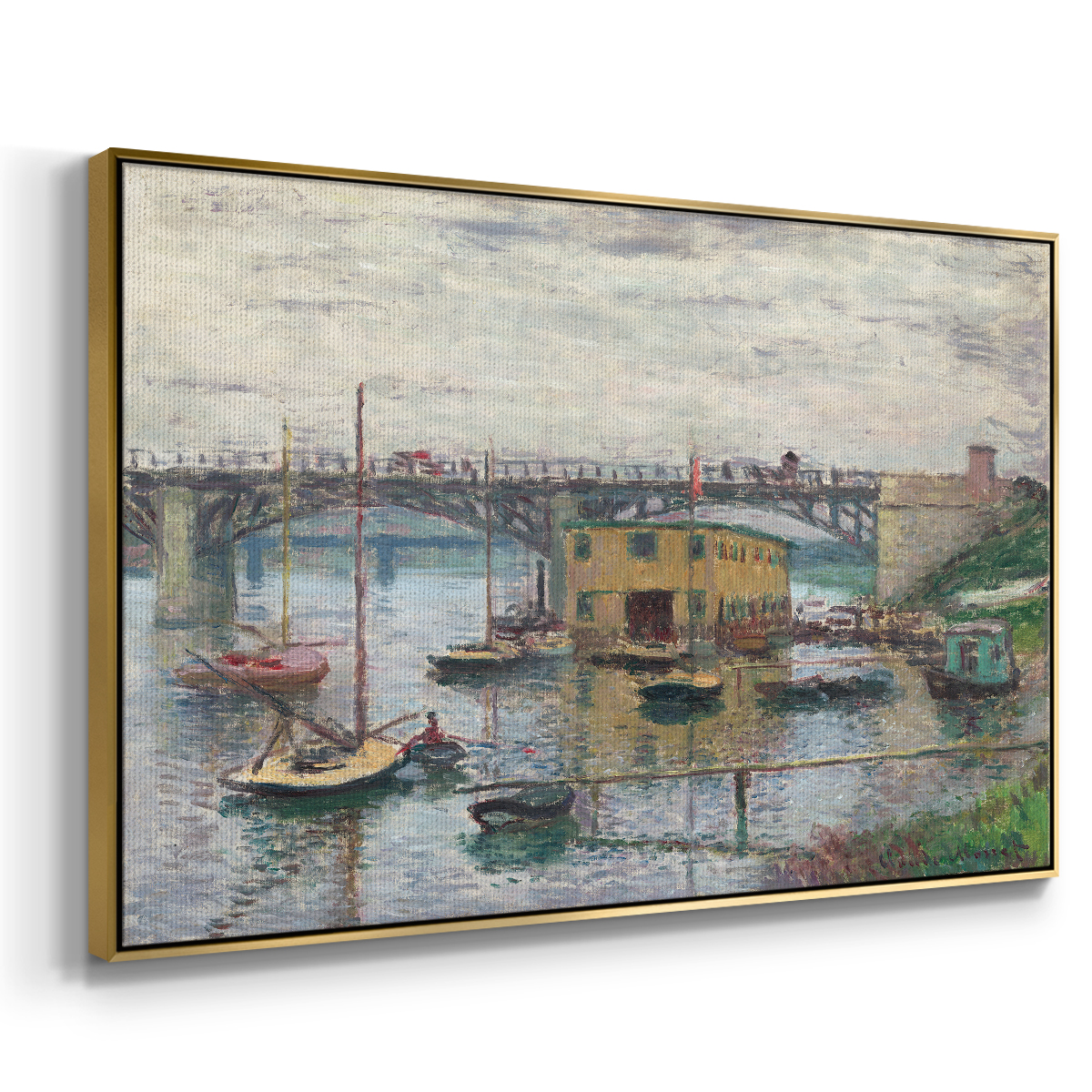 Vintage Landscape-CLV By Wexford Home Framed in Gold Wood Gallery Wrapped Canvas 27 in. x 41 in.