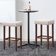 thumbnail image 2 of Giantex 29 Inch Backless Counter Height Stools, Upholstered Counter Saddle Chairs w/Thick Cushion & Solid Wood Legs (Beige,2), 2 of 8