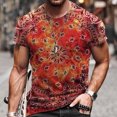 thumbnail image 1 of Pntutb Grande Taille Liquidation! Hommes Manches Courtes Col Rond Imprimé Couleur Mode Cardigan Chemise Décontractée Hauts Blouse, 1 of 1