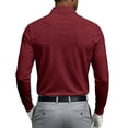 thumbnail image 4 of Long Sleeve Polo Shirts for Men Relaxed Fit Dress Button Golf Shirt With Pocket, L, 4 of 8