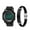 Black, variant on UDIYO 2Pcs Men Sports Waterproof Electronic Digital Luminous Wrist Watch + Bracelet