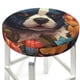 thumbnail image 3 of Disketp Cute Colorful Flower French Bulldog Funda Redonda para Taburete, Funda de Cojín para Silla de Bar Suave y Elástica-14 inch, 3 of 7