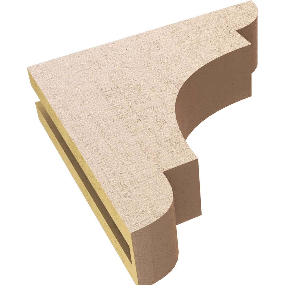 3"W x 12"D x 12"H Thin New Brighton Rough Cedar Woodgrain TimberThane Corbel, Primed Tan