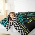 thumbnail image 4 of Manfei Motorcycle Lover Bedding Sets with Comforter, Competition Sports Comforter Sets, Checkered Flag Reversible Down Comforter, Ultra Soft Room Decoration, 2pcs, 4 of 8