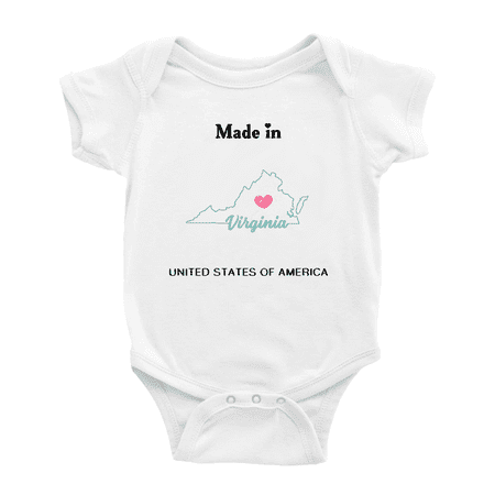 

Made In Virginia United States of America Baby Clothing Bodysuit 12-18 Months
