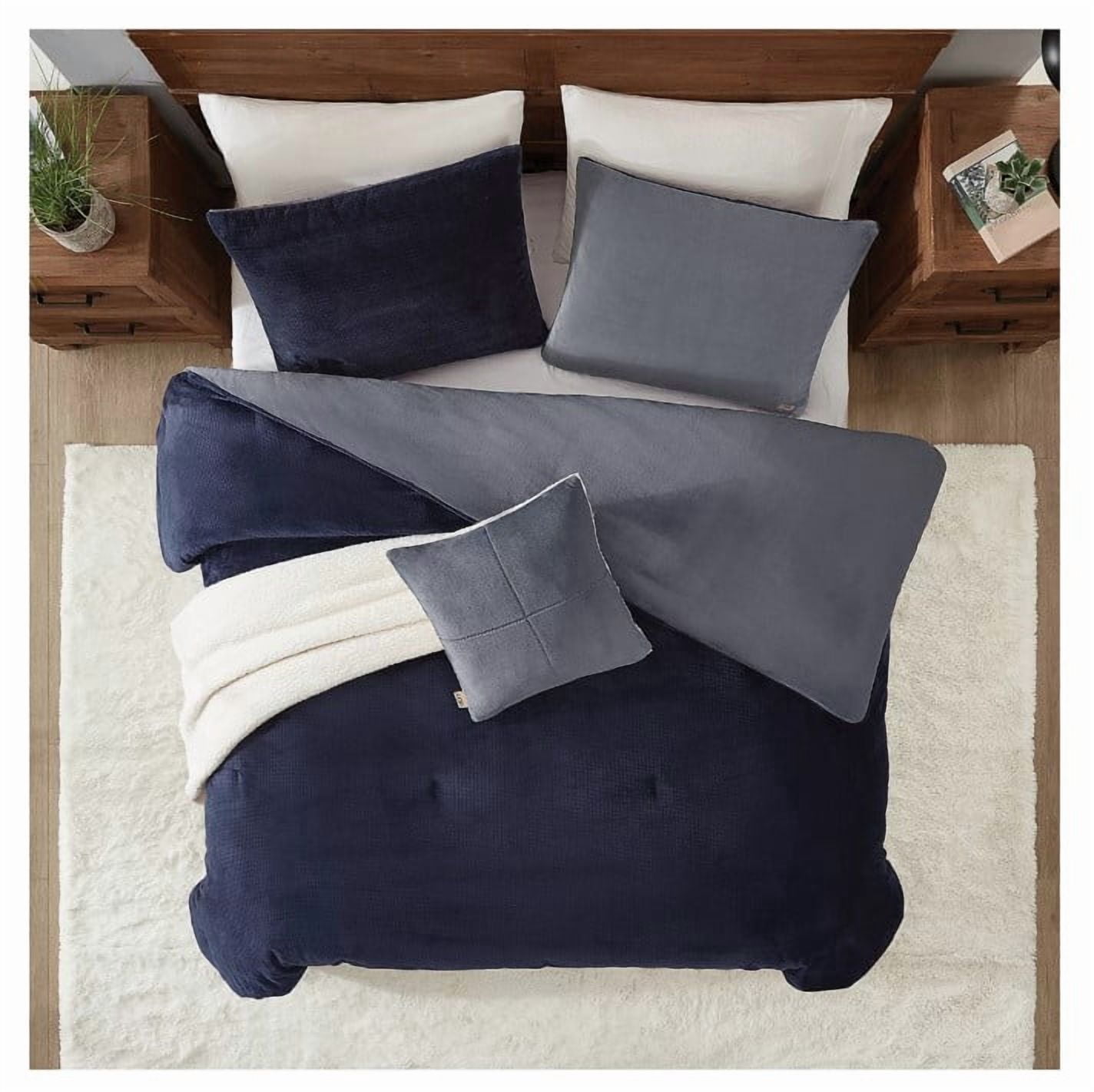 UGG Brody Reversible 5-Pc. Comforter Set, King-Navy