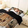 thumbnail image 3 of Erosebridal Jungle Wildlife Bear Boys Twin Comforter Sets,Rustic Cabin Camper Monogrammed J Bedding Set For Kids,Reversible black,2-Piece, 3 of 7