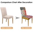 thumbnail image 7 of Boho Chic Dining Chair Covers Set of 4, Stretch Polyester Kitchen Slipcovers Featuring Vintage, Tribal Style, Retro, Nordic Style, Rustic, Ethnic Patterns with Removable Protector, 7 of 7