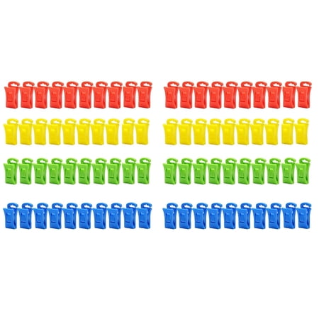 BINGLI 80pcs Sock Clips with Hook Multi-Color Sock Chip Clip Plastic Sock Holder Laundry Clips for Pairs Amazing Clothes Pins Hanger Clips Food Bag Clips