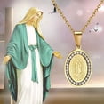 thumbnail image 2 of Collar de Medalla Virgen de Guadalupe Acero Inoxidable Baño de Oro, Collares Medalla Virgen María Oración, Regalos para Hombre Mujer, Día de la Asunción de María Regalos, 2 of 4