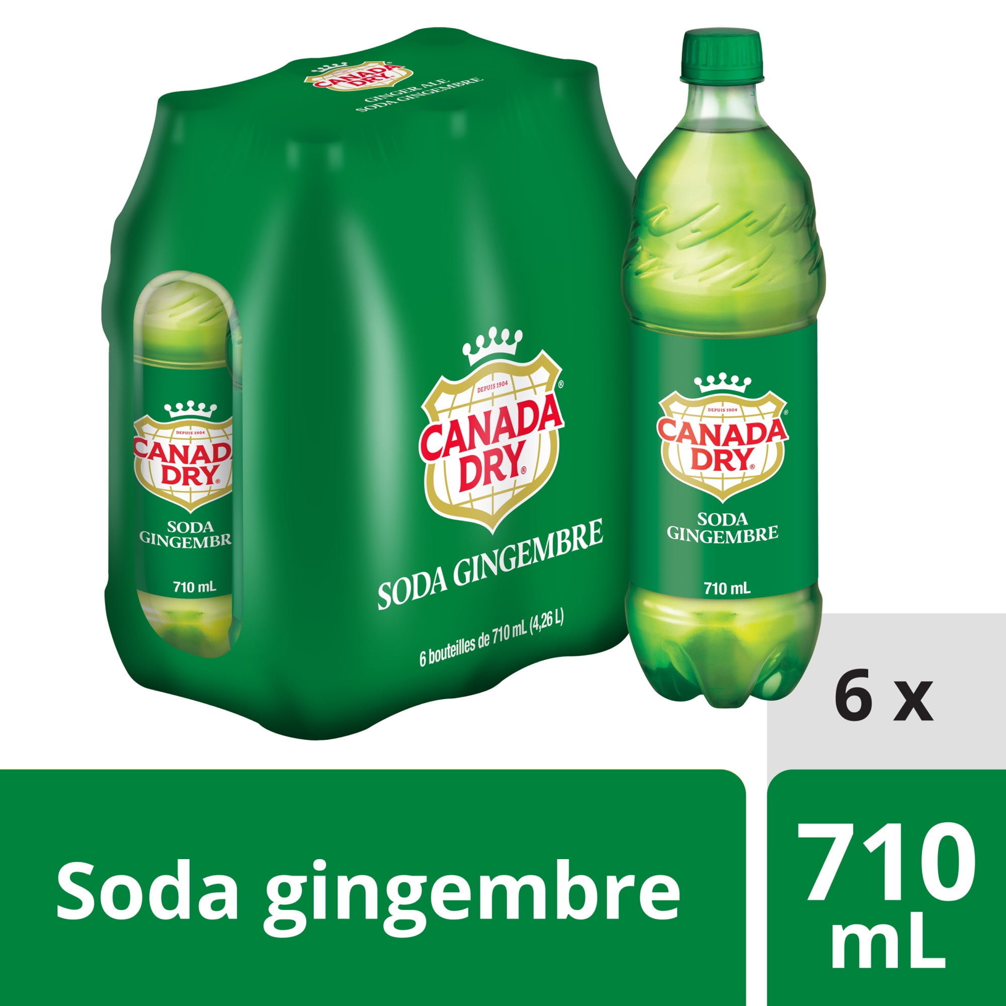 Canada Dry® Ginger Ale 710 mL Bottles, 6 Pack