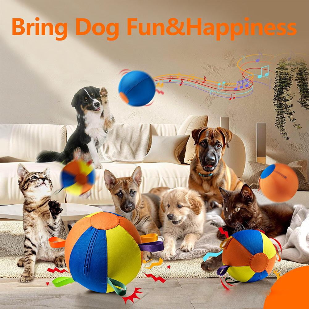 Dog Toy Ball with Straps, 9.84'' High-Bounce Fetch Ball for Small Medium Large Dogs, Interactive Pet Play Toy for Indoor Outdoor Training