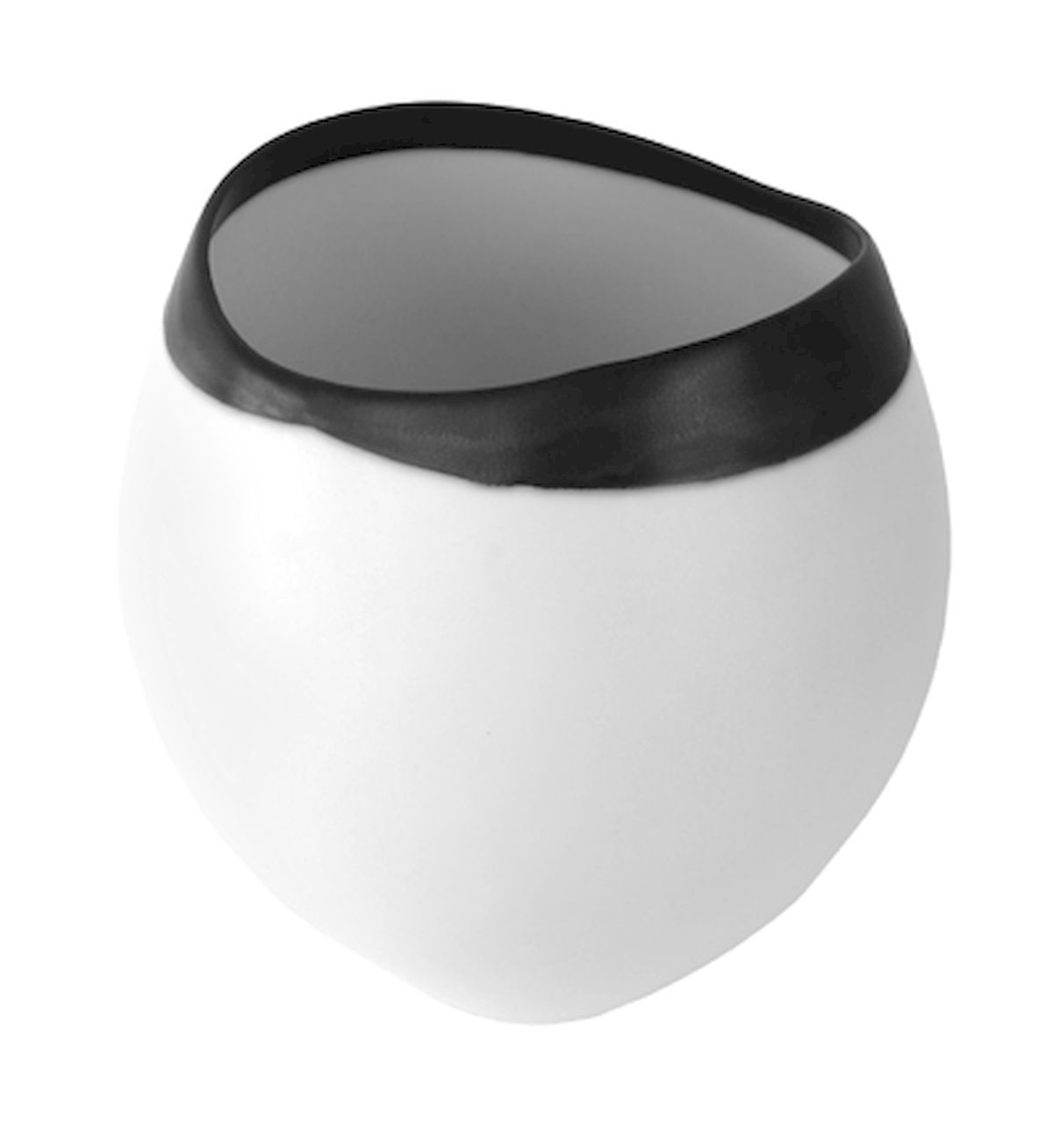 White Eclipse Vase With Black Trim Vase