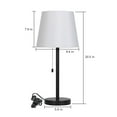 Haitral Pair of Modern Black Metal Bedside Table Lamps for Bedroom and ...