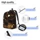 thumbnail image 3 of Disketp Classical Golden Casino print Canvas Backpack Lightweight Travel Daypack Student Rucksack Laptop Backpack-Medium, 3 of 5