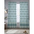 thumbnail image 2 of Blue Flowers Sheer Curtains 84 Inch Length 2 Panels Set Window Treatments, Farmhouse Country Abstract Floral Patterned Rod Pocket Semi Curtains for Living Room/Bedroom/Kitchen Décor, 104"W x 84"L, 2 of 7