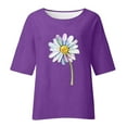 thumbnail image 4 of Birdeem Blouses pour Femmes Alzheimer Mode Décontractée Manches 3/4 Imprimé Coton Ample Blouse Haut, 4 of 12