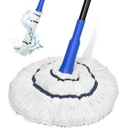 HYKE Self Wringing Twist Mop for Floor Cleaning, ber Mop with Wringer Long Handled, String Wet Floor Mop for Hardwood Vinyl, Tile, Commercial Household Clean,Safe on All Floor Types