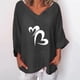 thumbnail image 3 of Blusa suelta con cuello en V y manga tres cuartos con estampado elegante para mujer OAVQHLG3B Store  lin121212, 3 of 4