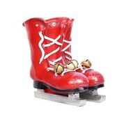 Party Planter Ice - Alpine Corporation Christmas Ice Skates Planter with Metal Bells, Red