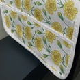 thumbnail image 3 of Clove Microwave Oven Cover, Doodle of Carnation Flowers and Buds in Yellow Tones with Leaves, Water Resistant Organizer with Pockets for Kitchen, 36" x 12", Yellow Jade Green White, by Ambesonne, 3 of 4