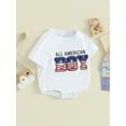Aojekbee Baby Boy 4th of July Romper Casual Round Neck Short Sleeve