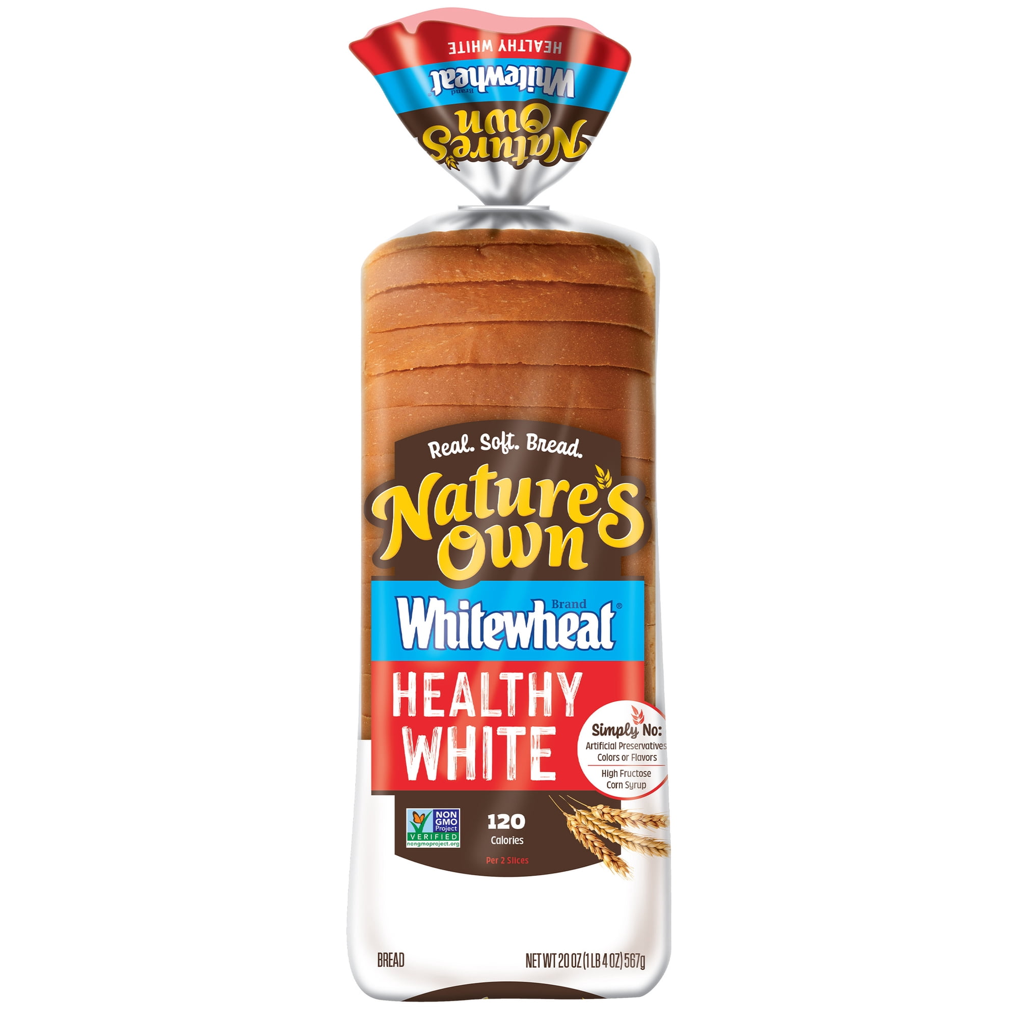 Nature's Own WhiteWheat Healthy White Bread, Non-GMO Sliced White Bread, 20 oz Loaf